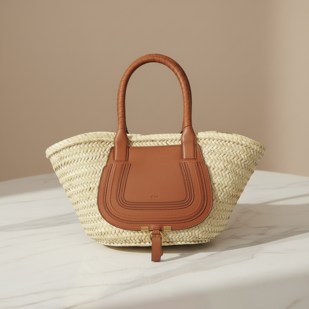 Chloé Marcie Basket · Raffia & Leather