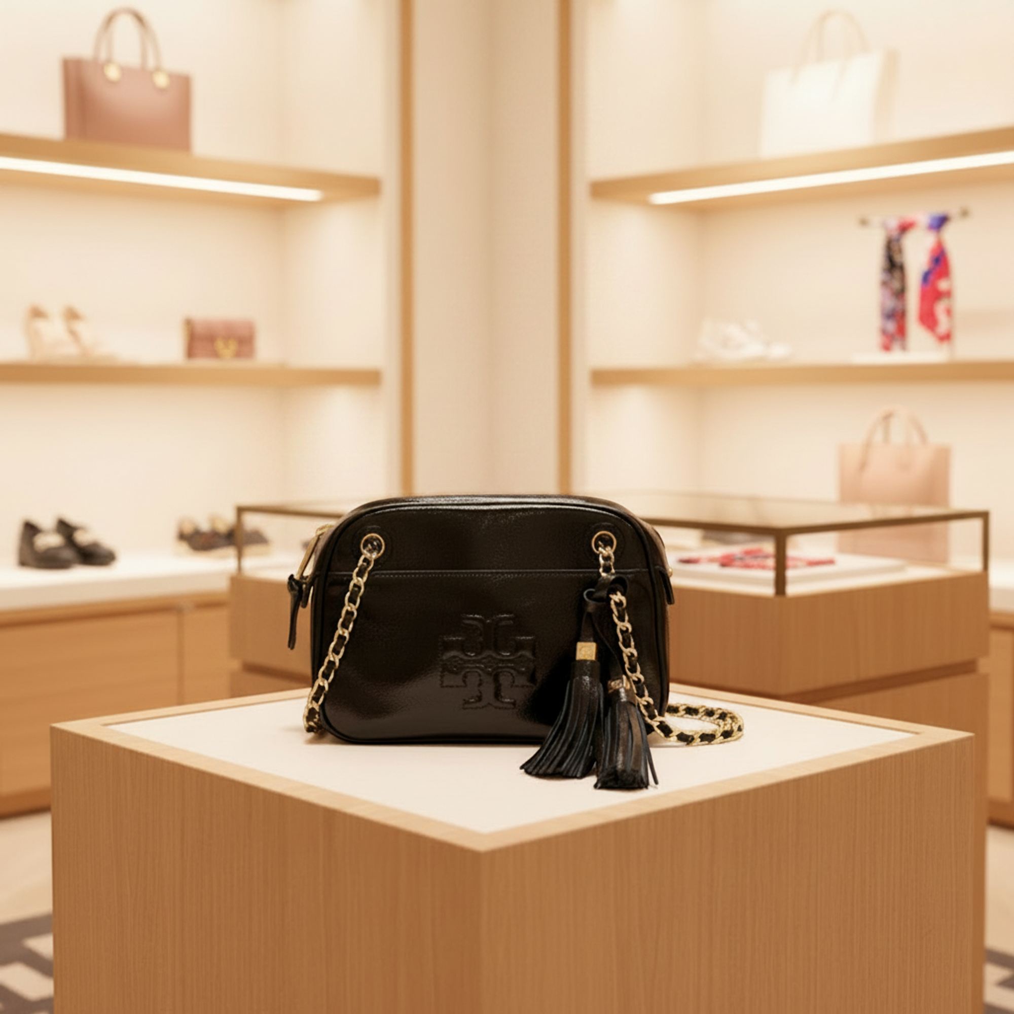 Tory Burch · Chain Shoulder · Enamel Leather