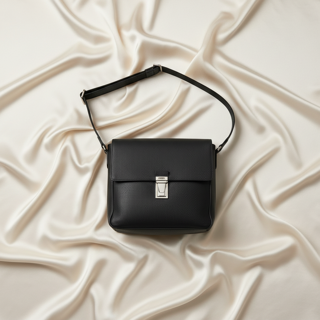 Prada Leather Messenger · Push Lock