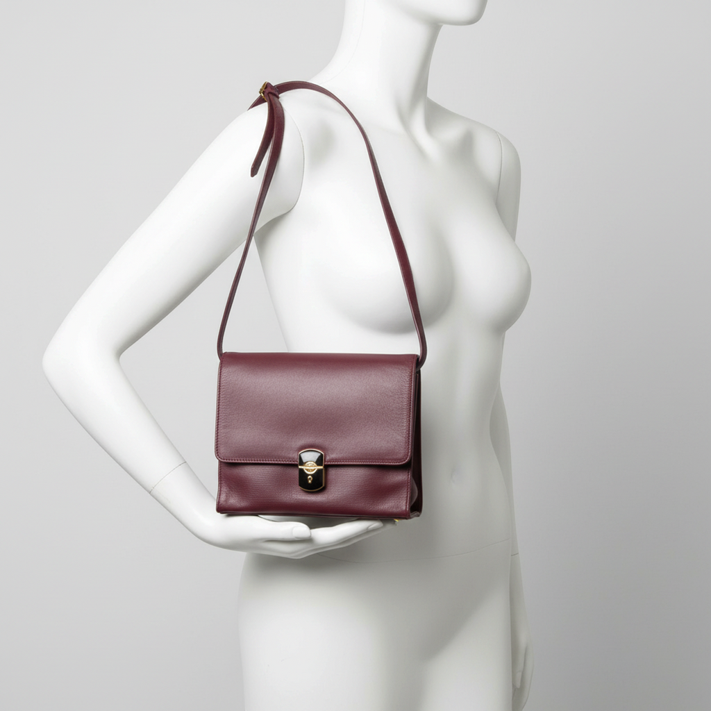 Balenciaga · Leather Shoulder Bag · Bordeaux