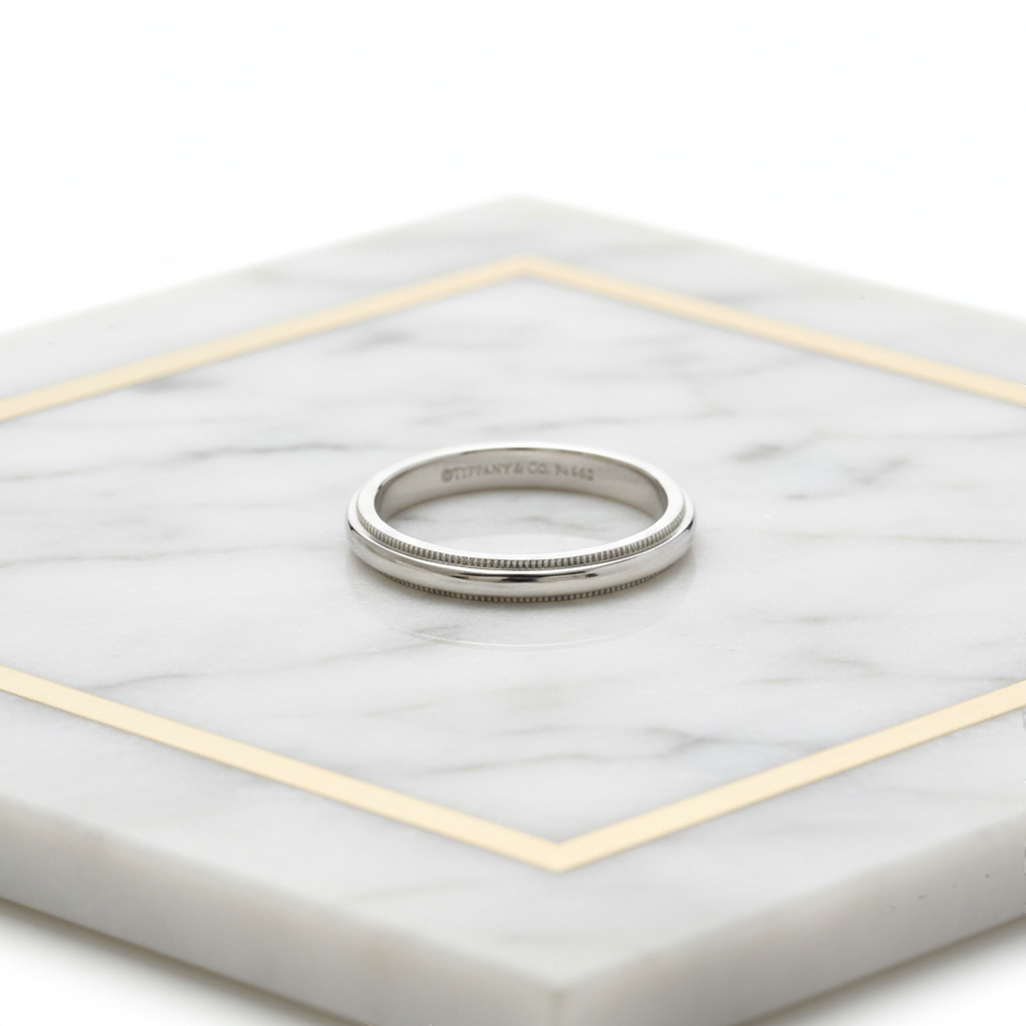 Tiffany Milgrain Band Ring · Platinum