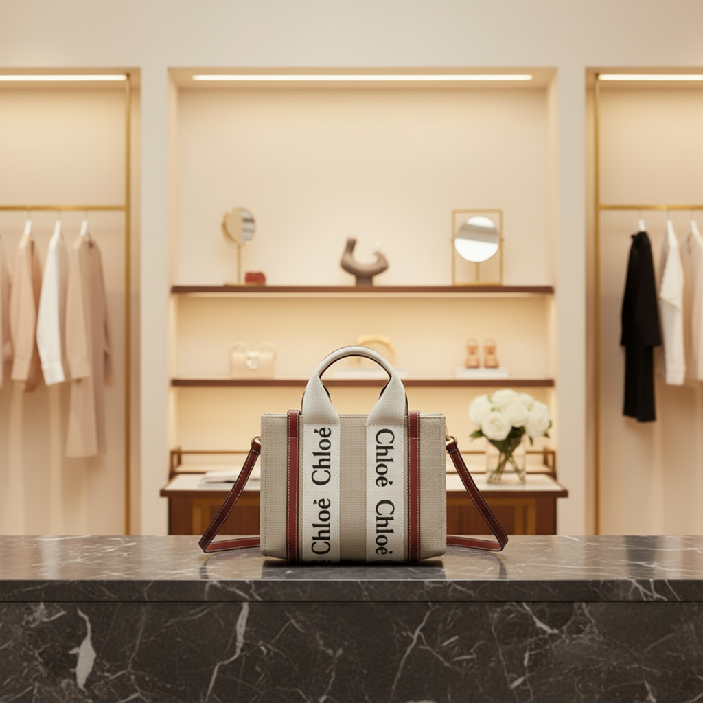 Chloé Woody Mini · Linen & Leather