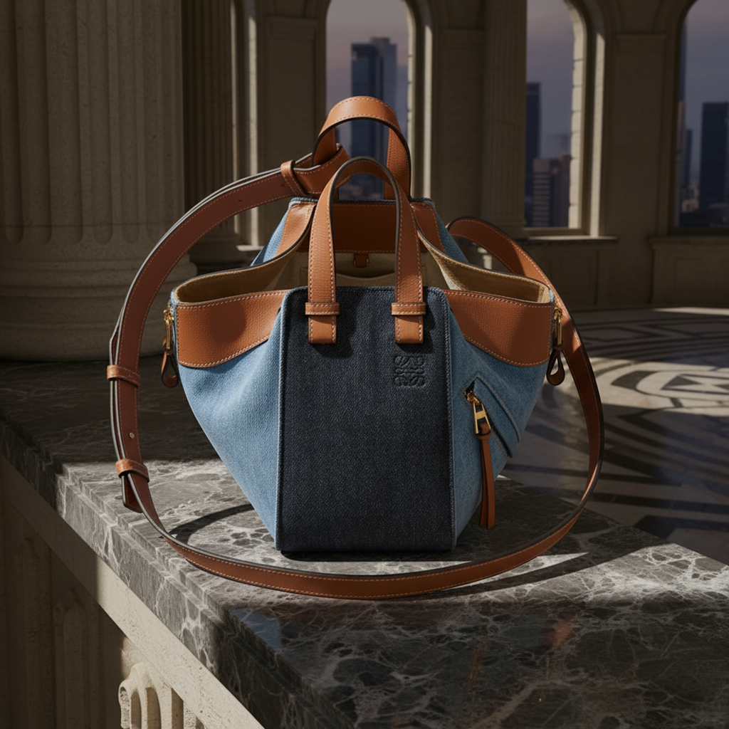 Loewe Hammock Small · Denim & Leather