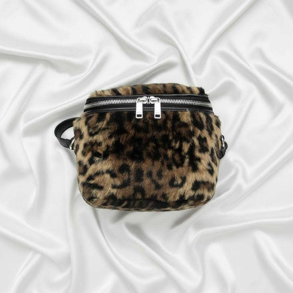 Celine Fluffy Box · Leopard Faux Fur