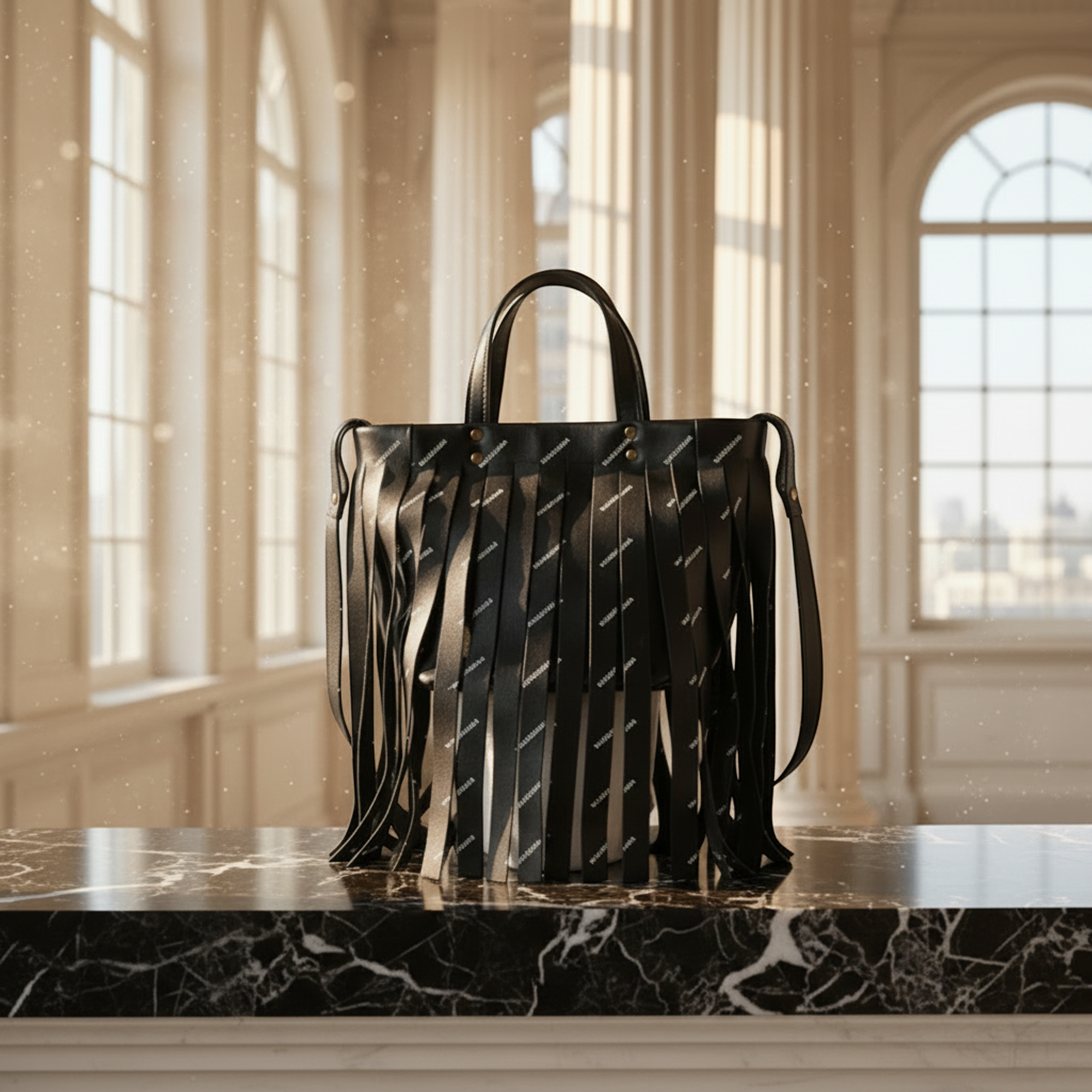 Balenciaga Laundry Cabas XS · Fringe · Leather