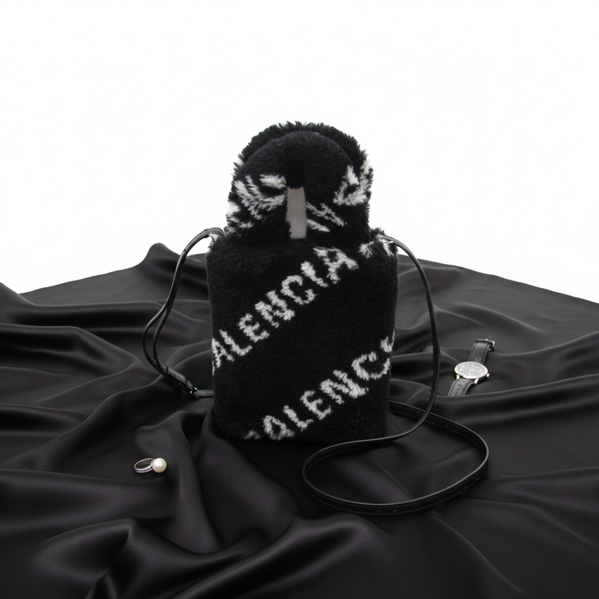 Balenciaga Everyday Phone Holder · Faux Fur