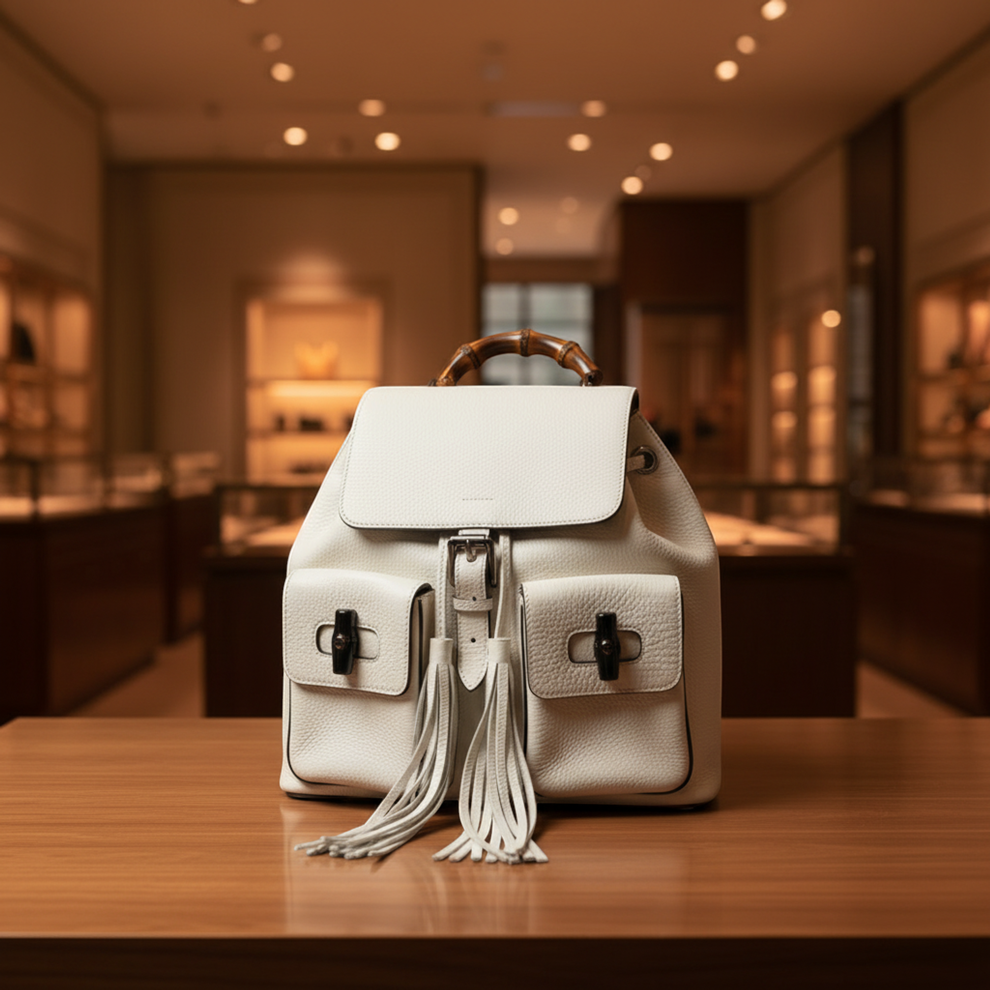 Gucci Bamboo · Leather Backpack
