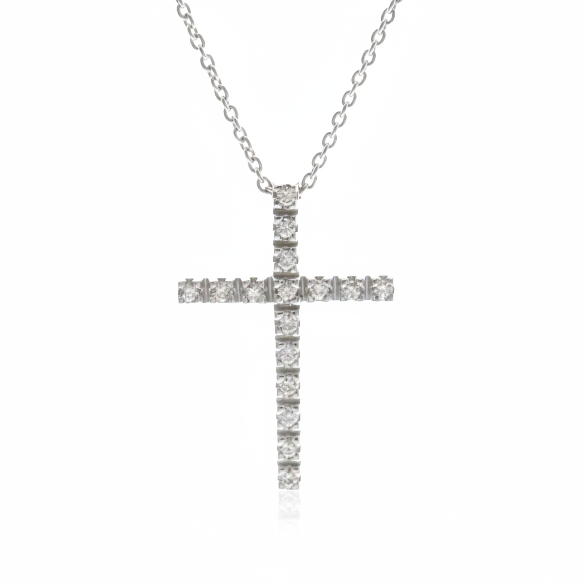 Star Jewelry Diamond Cross · 18K White Gold