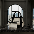Balenciaga Navy Cabas XS · Canvas & Leather