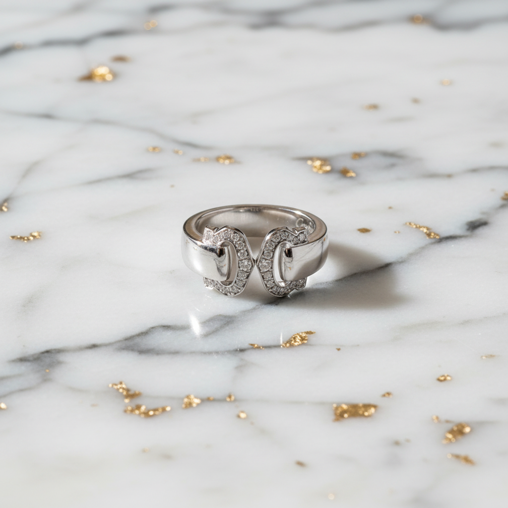 Cartier 2C Boucle · 18K White Gold · Diamond
