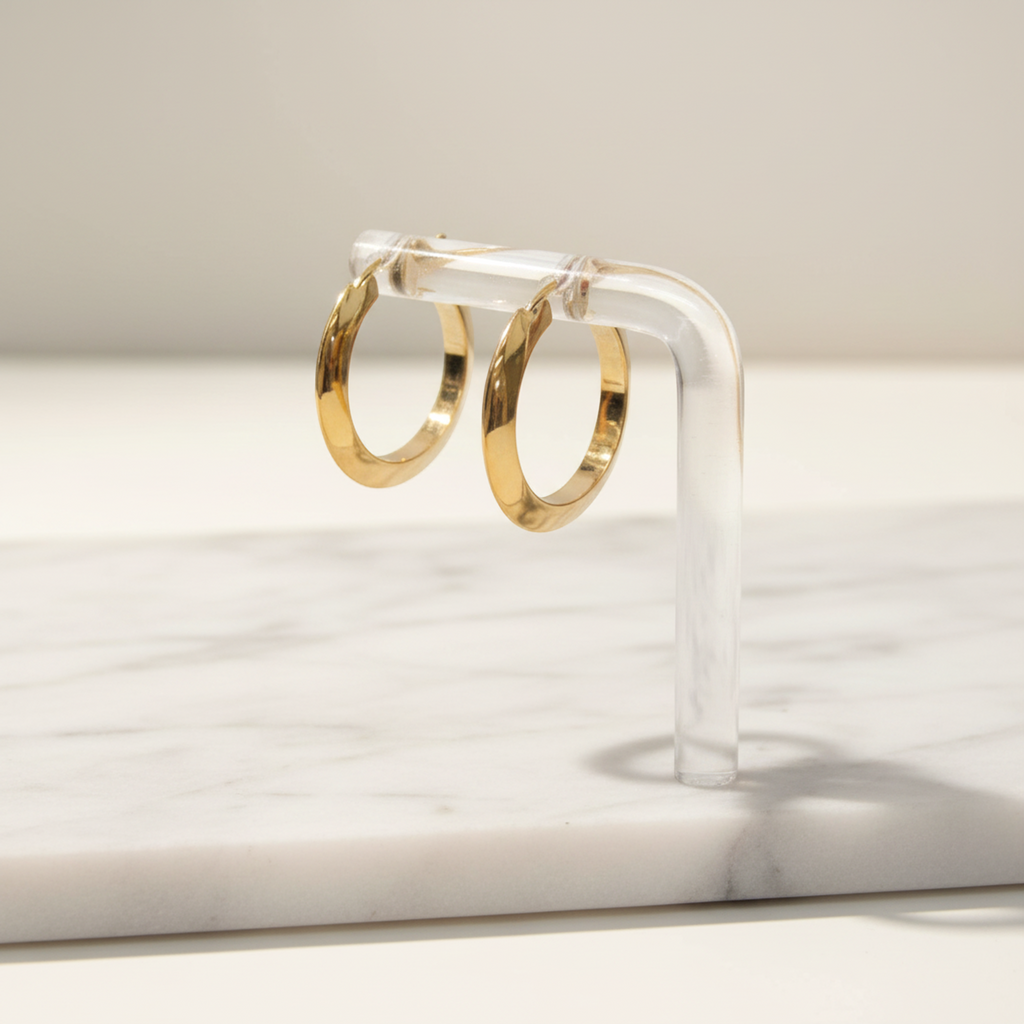 Bottega Veneta Essential · Silver Hoops