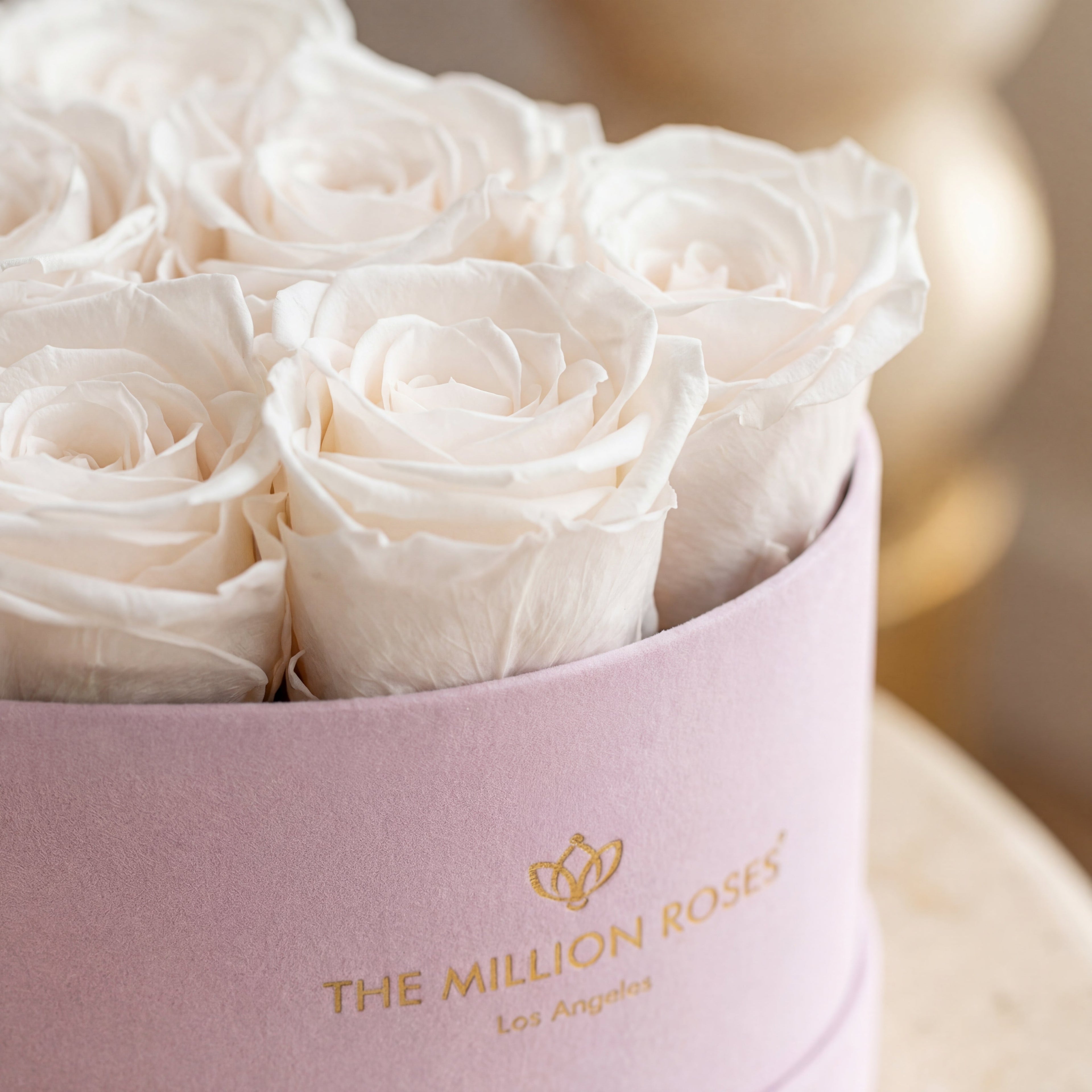 Baby Heart Light Pink Suede Box | White Roses