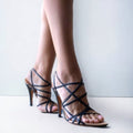 GUCCI Black Leather Slim Strappy Open & Peep Toe Heeled Sandals, Size 36.5