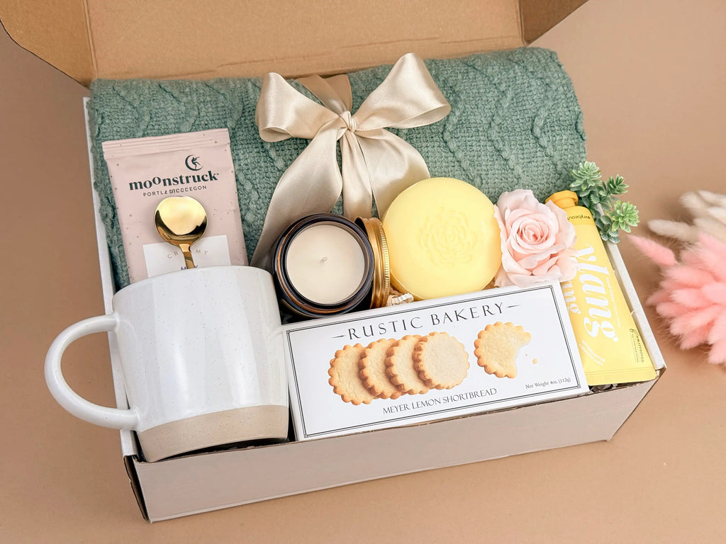 Get Well Soon Gift Boxes – Cozy Blanket, Mug & Comfort Snacks