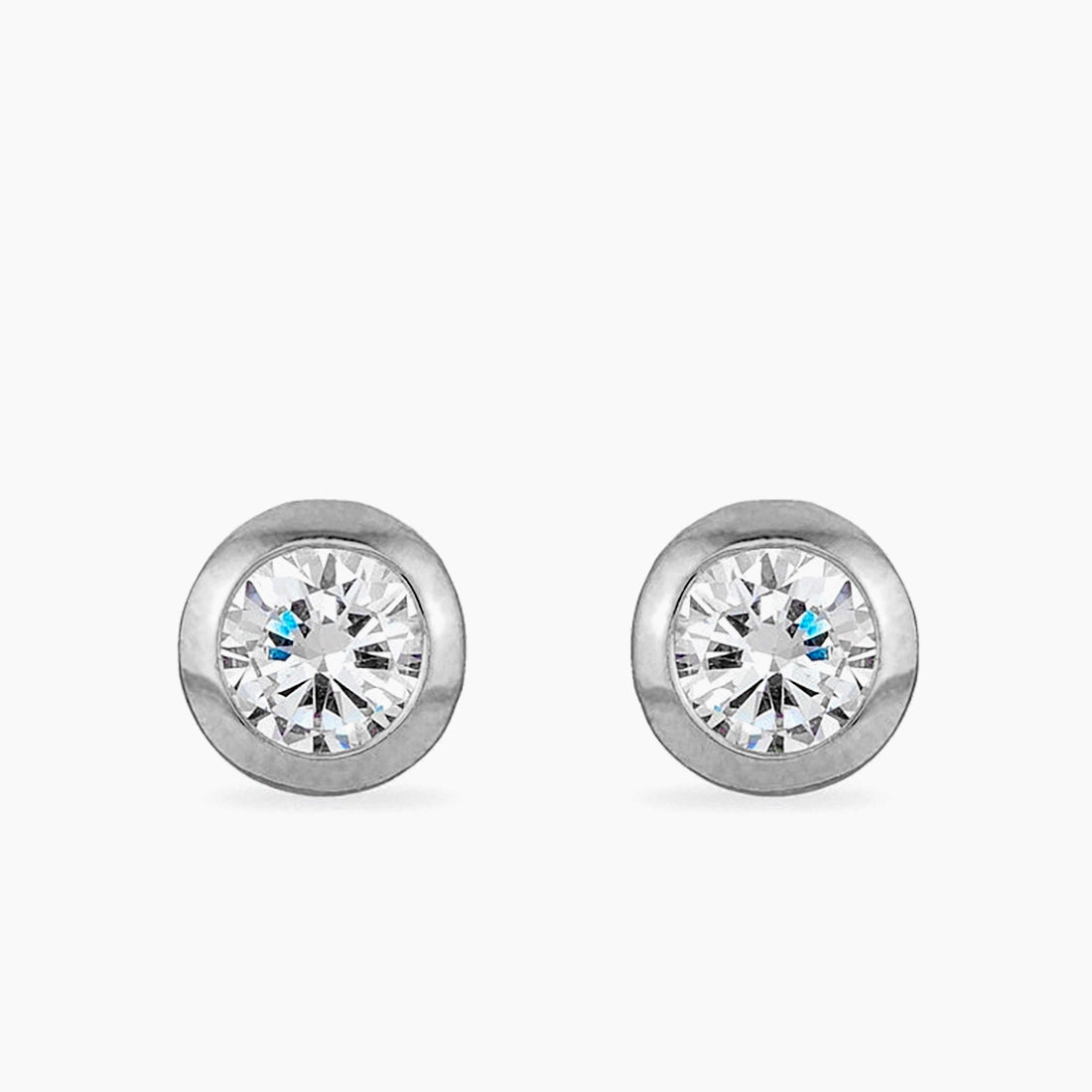 Kerry 2ct CZ White Gold Rhodium Stud Earrings