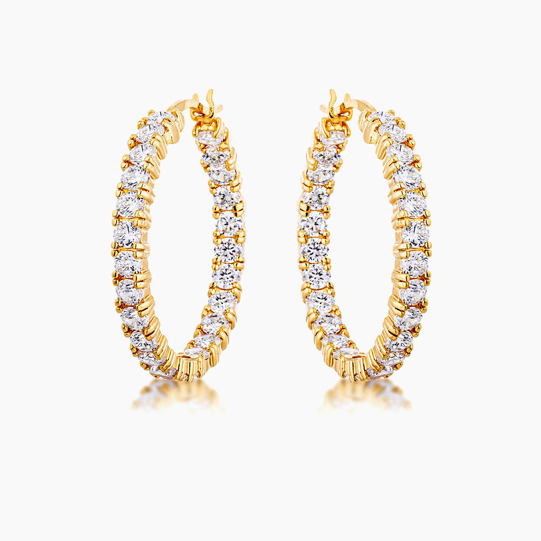 18k Gold Plated Eternity Hoop Earrings