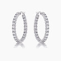 Kinsey 4.8ct CZ White Gold Rhodium Hoop Earrings