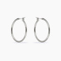 Yasmin White Gold Rhodium Medium Hoop Earrings