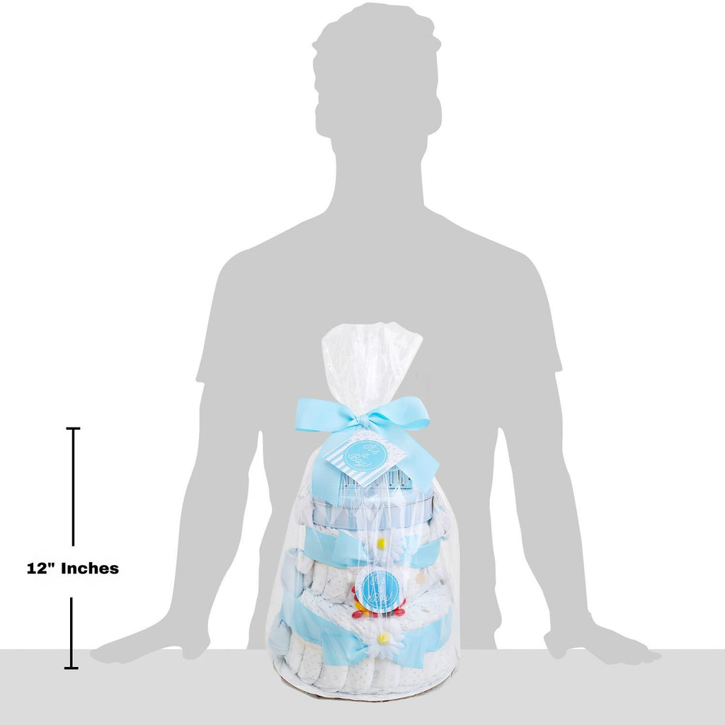 Blue Two- Tier Diaper Cake