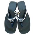 GUCCI Black & White GG Interlocking Flat Thong Sandals, Size 38 C