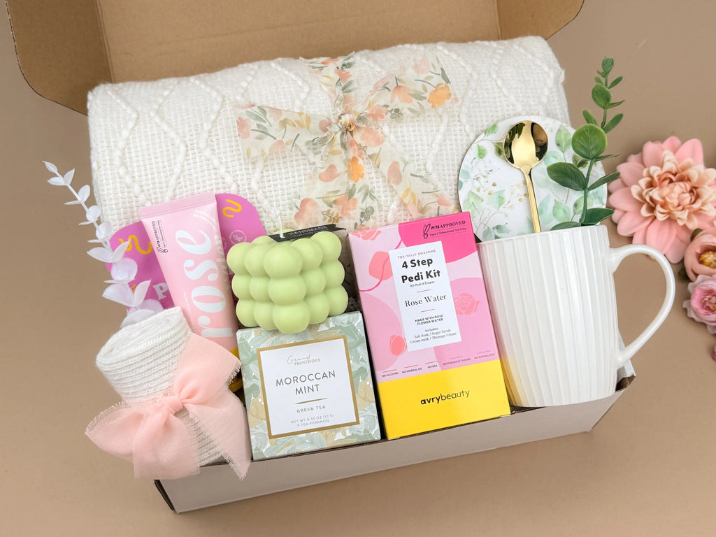 Luxury Gift Boxes for Women – Deluxe Spa, Blanket & Tea Set