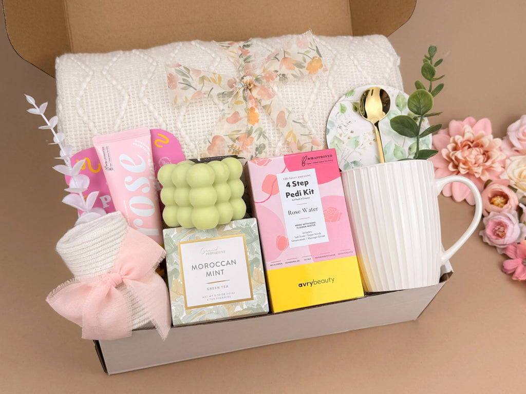 Luxury Gift Boxes for Women – Deluxe Spa, Blanket & Tea Set
