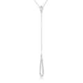 Chrisette 0.4ct CZ Rhodium Classic Drop Lariat Necklace