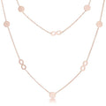 Krystal Rose Gold Stainless Steel Infinity Station Layer Necklace