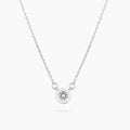 Sterling Silver Mini Bezel CZ Necklace