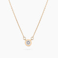 Gold Plated Sterling Silver Mini Bezel CZ Necklace