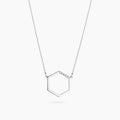 Dainty Sterling Silver Hexagon Necklace