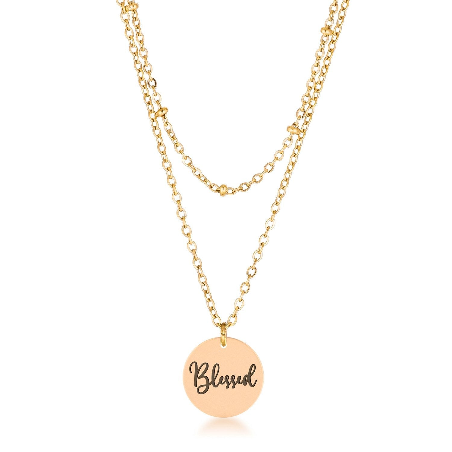 Delicate 18k Gold Plated "Blessed" Necklace