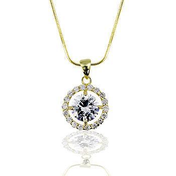 Golden CZ Circlet Pendant