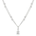 Solitaire Pendant on Double Chain
