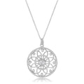 1.4 Ct Rhodium Pendant Necklace with Interlocking Circles and CZ