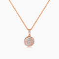 Rose Gold Plated Necklace with CZ Disk Pendant
