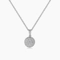 Lovely Rhodium Necklace with CZ Disk Pendant