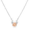 3.88Ct Rhodium Reversible Peach CZ Reindeer Pendant