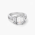Emerald Cut Triplet Engagement Ring