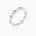 Alternating Bezel Linked Cubic Zirconia Eternity Band