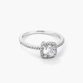 Josephine 2ct CZ White Gold Rhodium Vintage Micro Pave Engagement Ring
