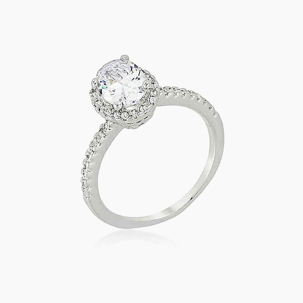 Josie 2.3ct CZ White Gold Rhodium Vintage Micro Pave Engagement Ring