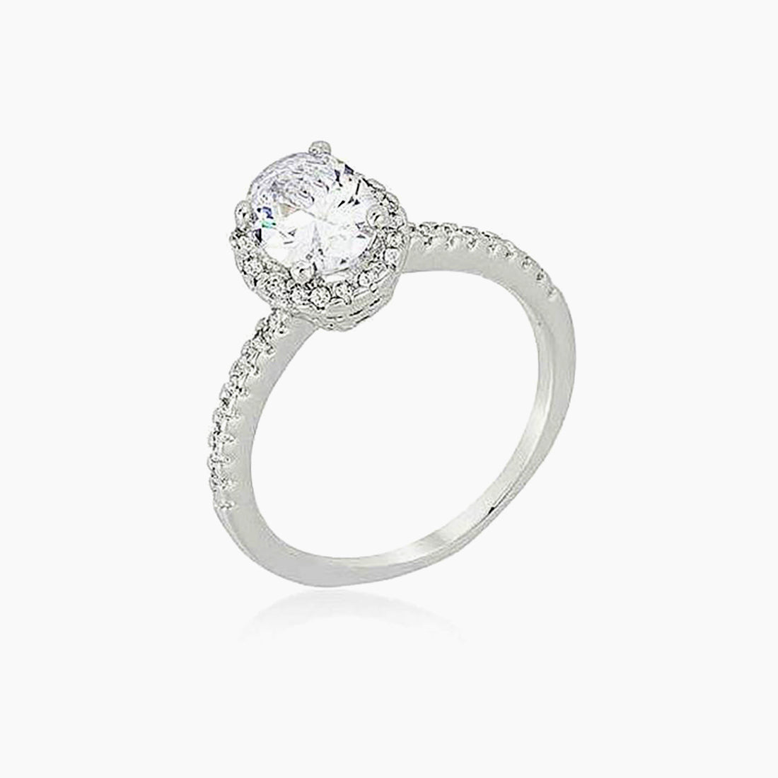 Josie 2.3ct CZ White Gold Rhodium Vintage Micro Pave Engagement Ring