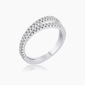 Mara 0.4ct CZ White Gold Rhodium Intertwined Simple Ring