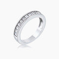 Baguette Cut Cubic Zirconia Rhodium Wedding Band