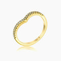.22Ct Goldtone Chevron Ring with CZ