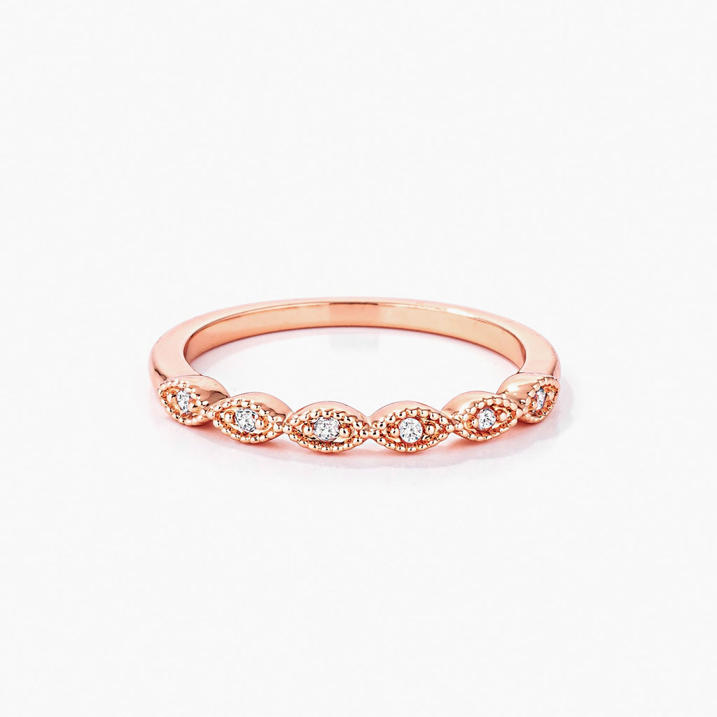 Rose Gold Plated Sextus Marquise Delicate Stackable Ring