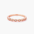 Rose Gold Plated Sextus Marquise Delicate Stackable Ring