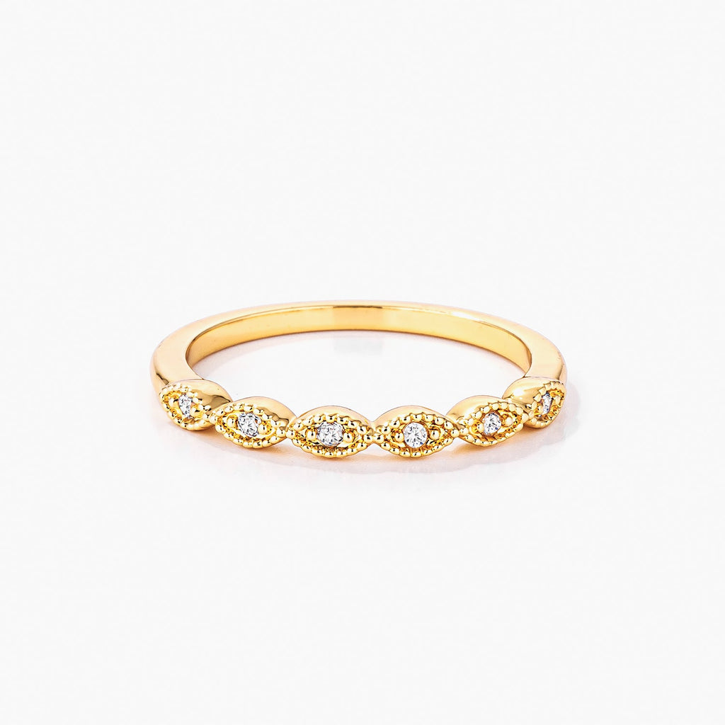 Gold Plated Sextus Marquise Delicate Stackable Ring
