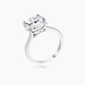 5Ct Rhodium Britney Round Solitaire Engagement Ring